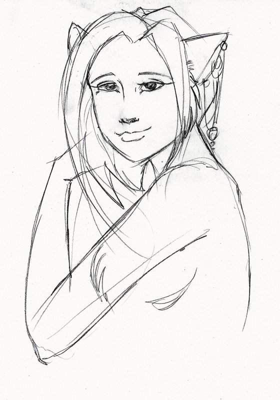 Sketch: Kellen, pencil sketch dated 2/21/98