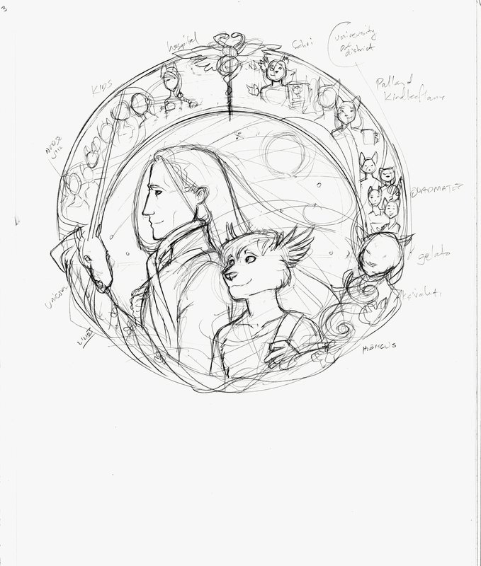 Sketch: An alternate Mindtouch cover idea with Jahir, Vasiht’h and friends