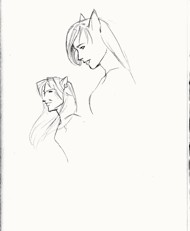 Sketch: Alysha and Taylitha as cadets