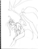Dragon Girl With Enormous Wings