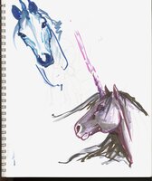 Marker Sketch Unicorns
