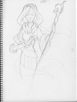 Woman With Staff And Furs