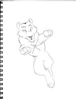Lion Leaping Toward Viewer