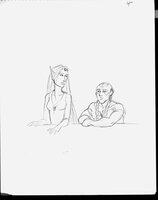 Elf And Bald Dwarf At A Table