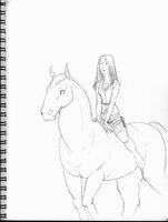 Kat Astride A Broad Horse